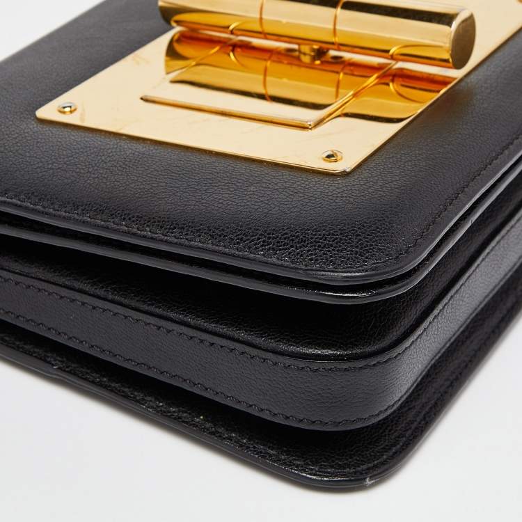 مملوكة مسبقًا Tom Ford Black Leather Small Natalia Shoulder Bag