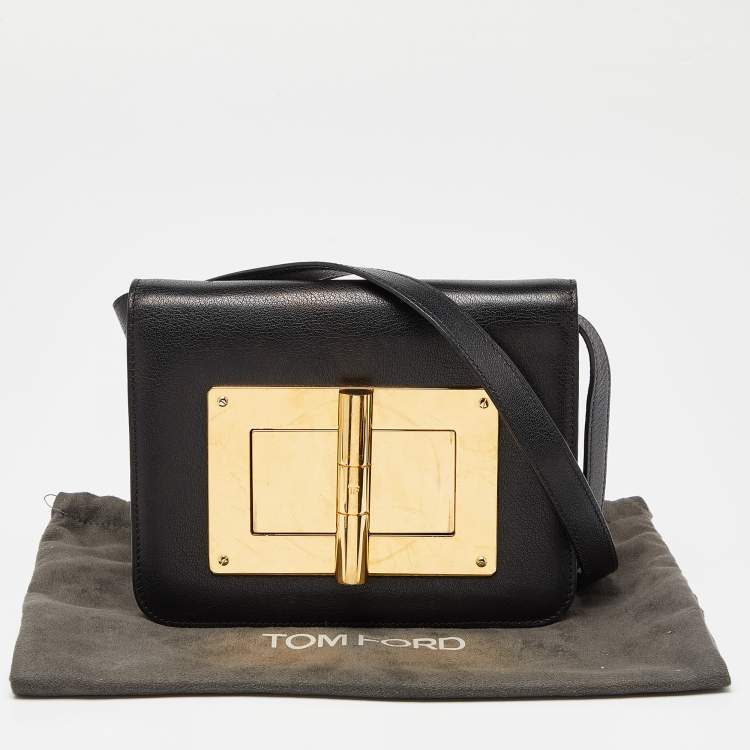 مملوكة مسبقًا Tom Ford Black Leather Small Natalia Shoulder Bag