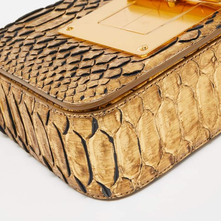 Pre Owned Tom Ford Gold Python Natalia Shoulder Bag