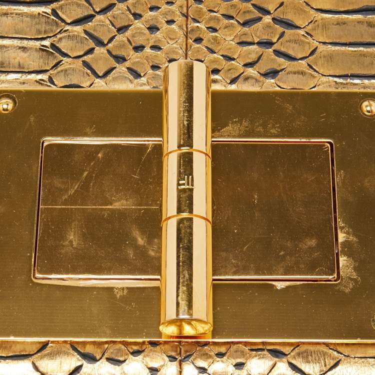 Pre Owned Tom Ford Gold Python Natalia Shoulder Bag