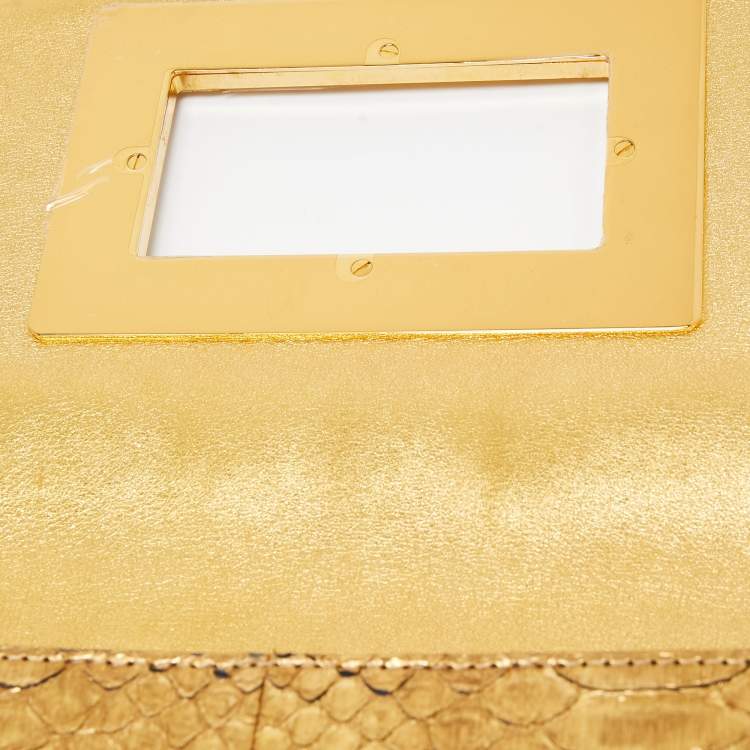 Pre Owned Tom Ford Gold Python Natalia Shoulder Bag