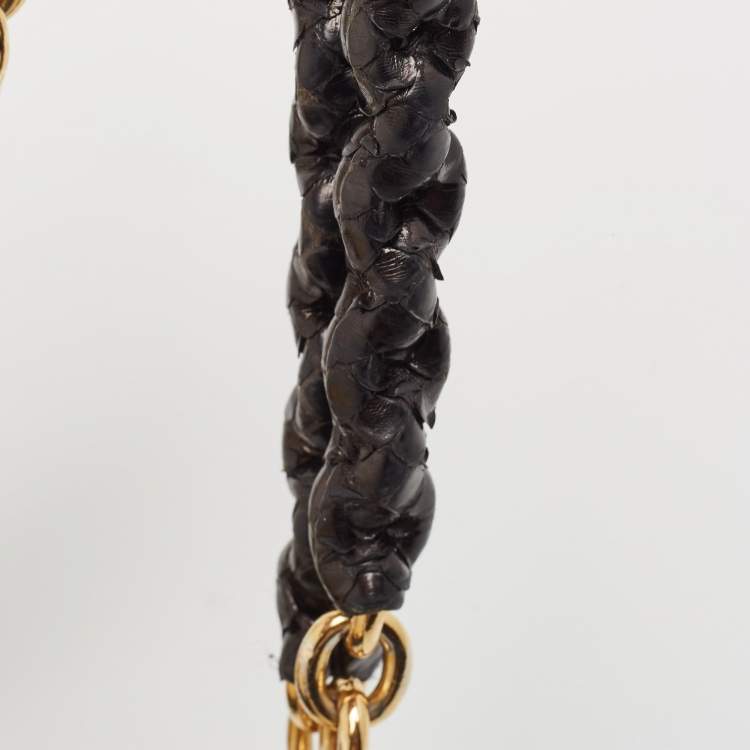 Pre Owned Tom Ford Black Python Natalia Chain Bag