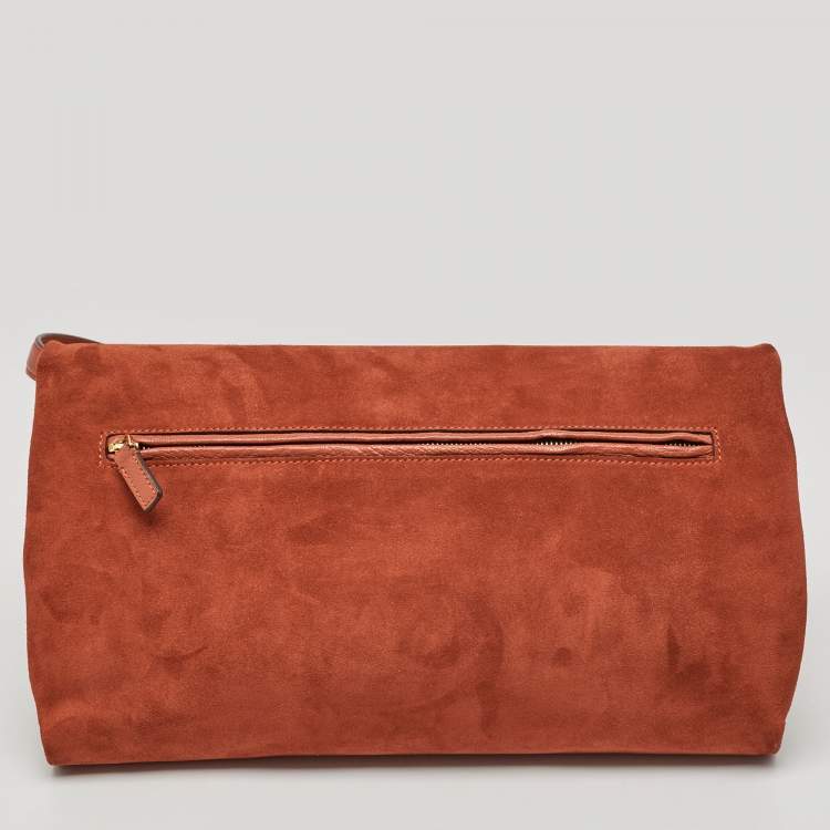Pre Owned Tom Ford Brick Brown Suede Natalia Convertible Clutch