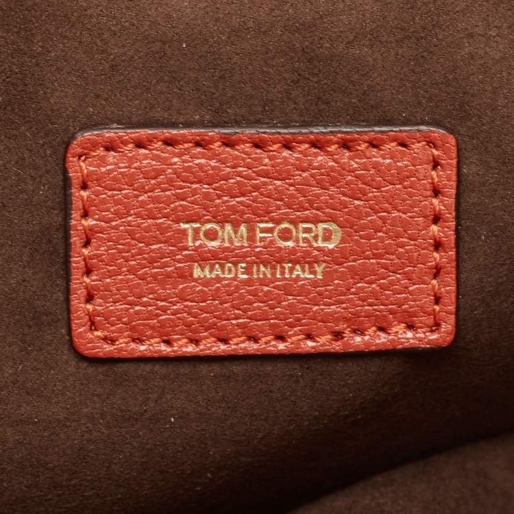 Pre Owned Tom Ford Brick Brown Suede Natalia Convertible Clutch