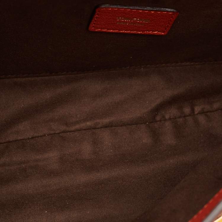 Pre Owned Tom Ford Brick Brown Suede Natalia Convertible Clutch