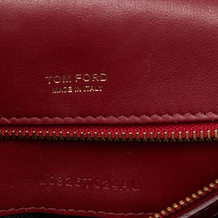 Pre Owned Tom Ford Red Leather Natalia Chain Shoulder Bag