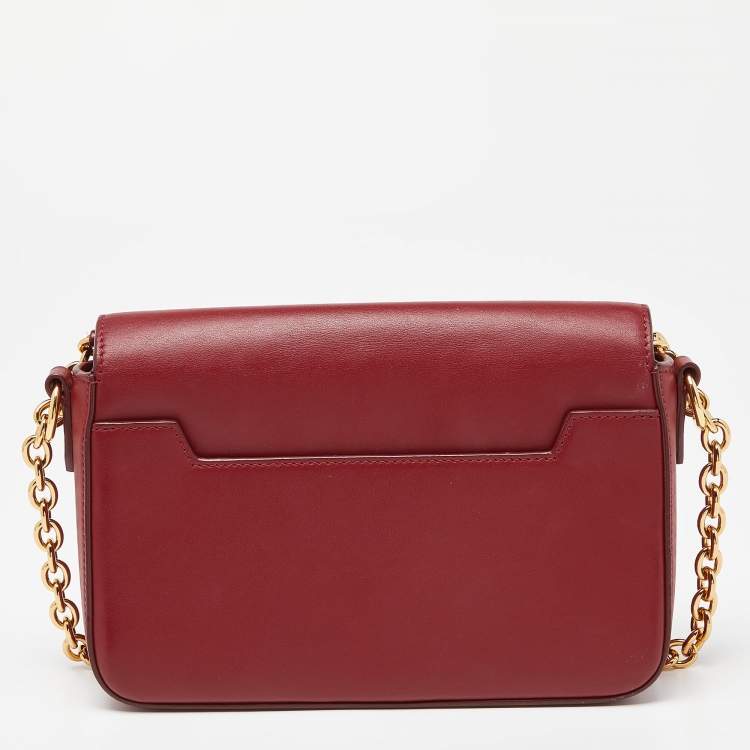 Pre Owned Tom Ford Red Leather Natalia Chain Shoulder Bag