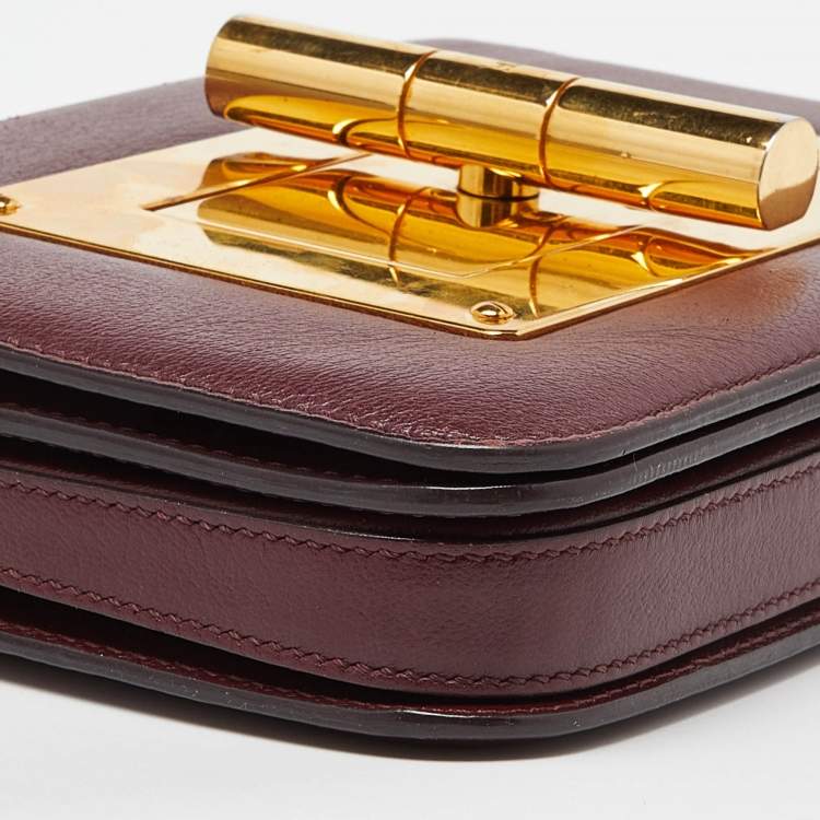 Pre Owned Tom Ford Burgundy Leather Small Natalia Crossbody Bag
