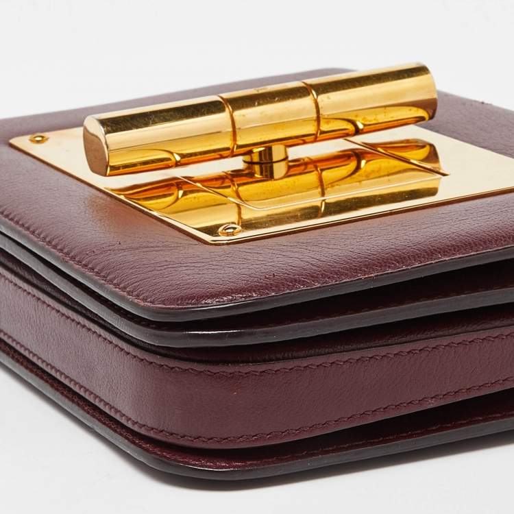 Pre Owned Tom Ford Burgundy Leather Small Natalia Crossbody Bag