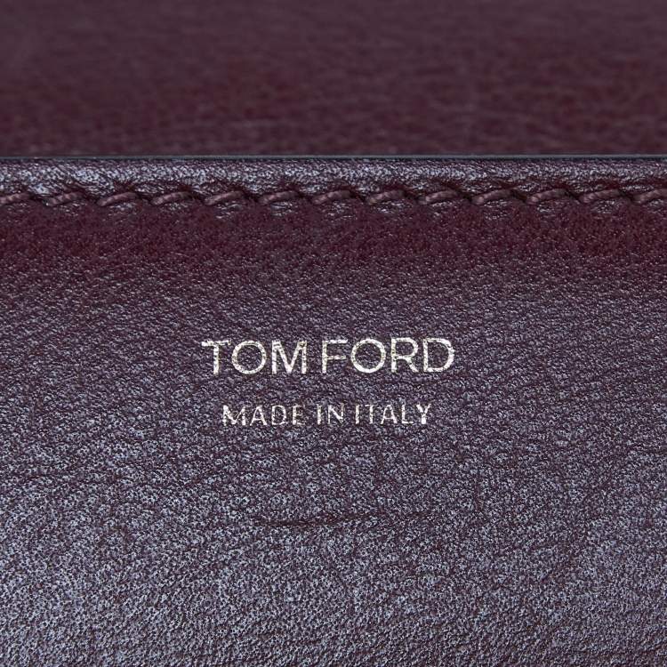 Pre Owned Tom Ford Burgundy Leather Small Natalia Crossbody Bag