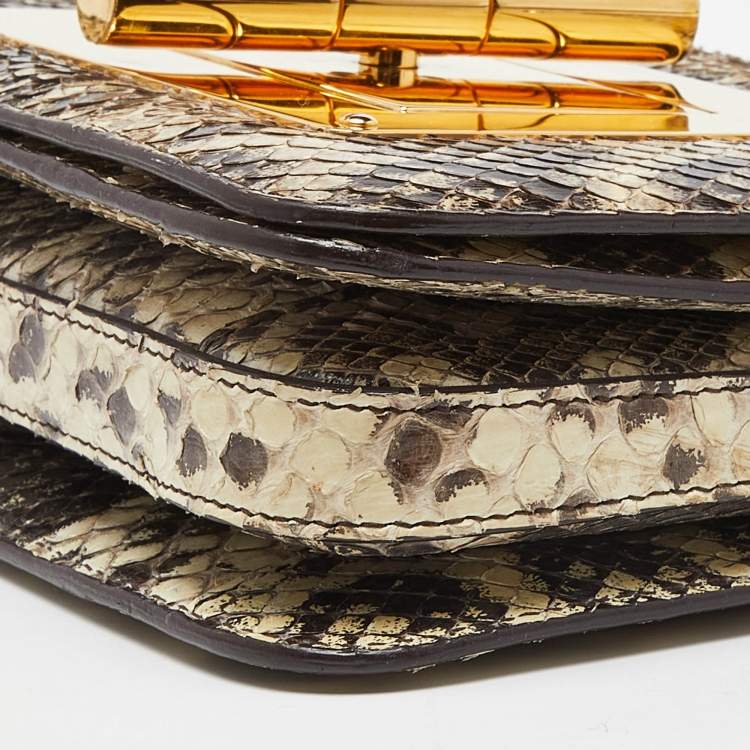 Pre Owned Tom Ford Beige Snakeskin Small Natalia Crossbody Bag
