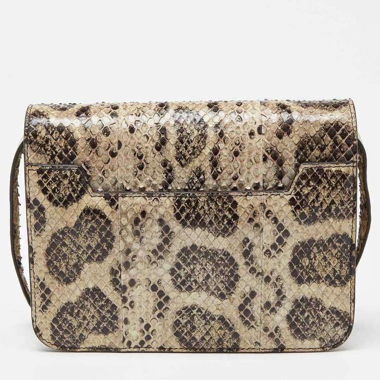 Pre Owned Tom Ford Beige Snakeskin Small Natalia Crossbody Bag