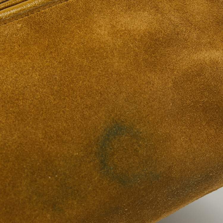 Pre Owned Tom Ford Olive Green Suede Natalia Convertible Clutch