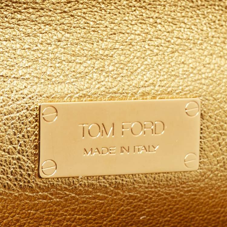Pre Owned Tom Ford Gold Python Small Natalia Crossbody Bag