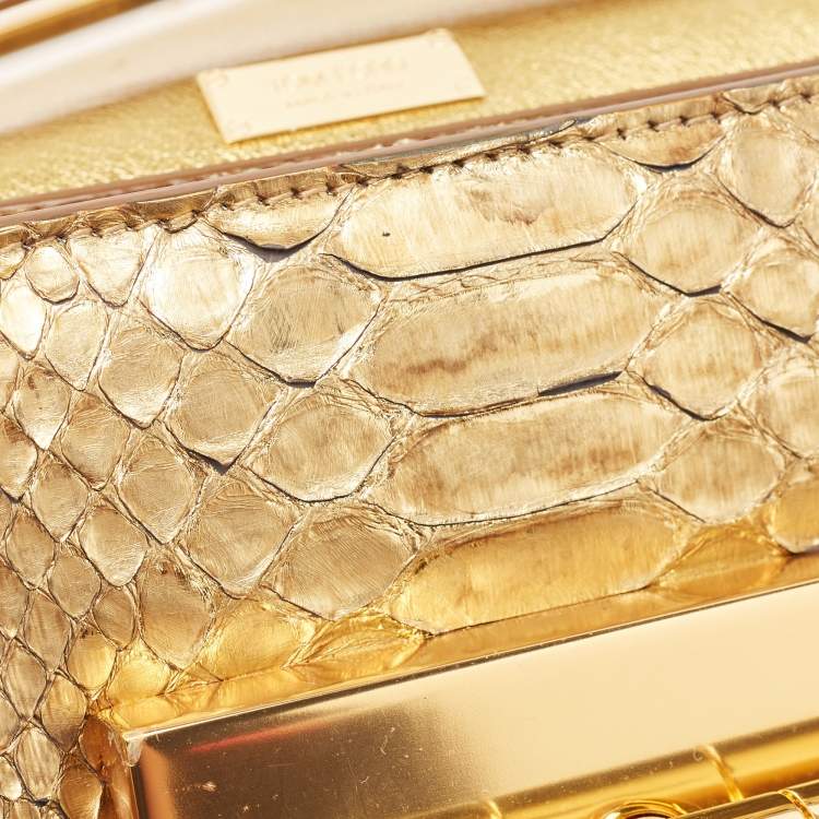 Pre Owned Tom Ford Gold Python Small Natalia Crossbody Bag