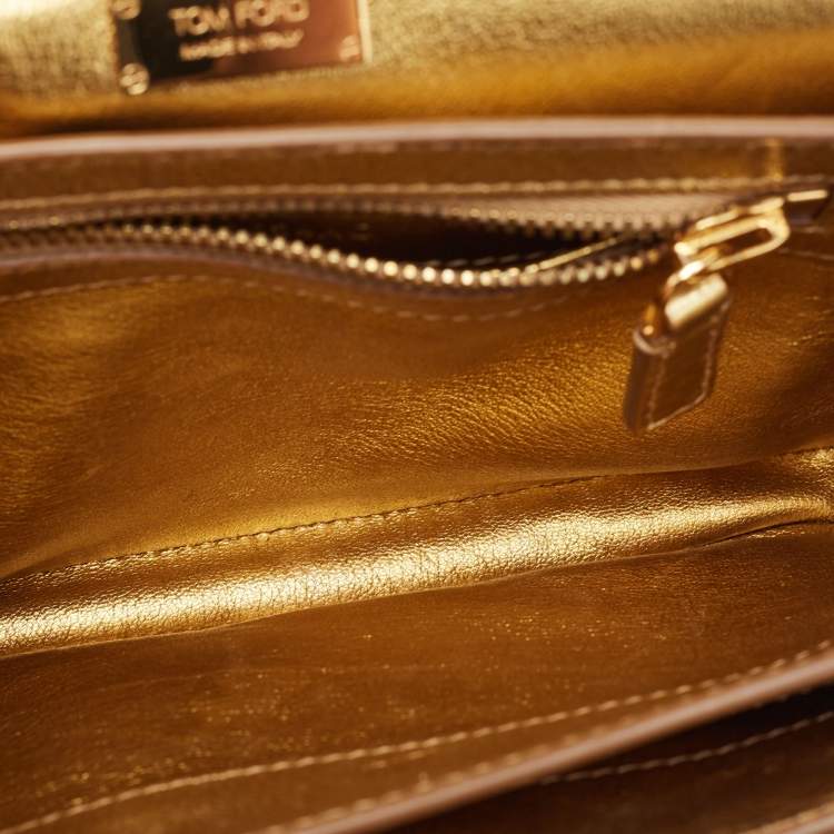 Pre Owned Tom Ford Gold Python Small Natalia Crossbody Bag