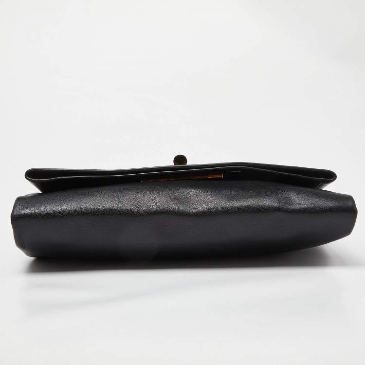 Pre Owned Tom Ford Black Leather Natalia Convertible Clutch