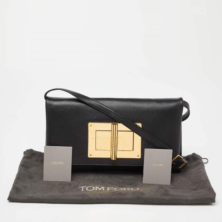 Pre Owned Tom Ford Black Leather Natalia Convertible Clutch