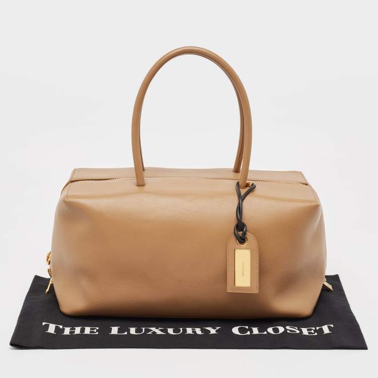 Pre Owned Tom Ford Brown Leather Samantha Boston Bag