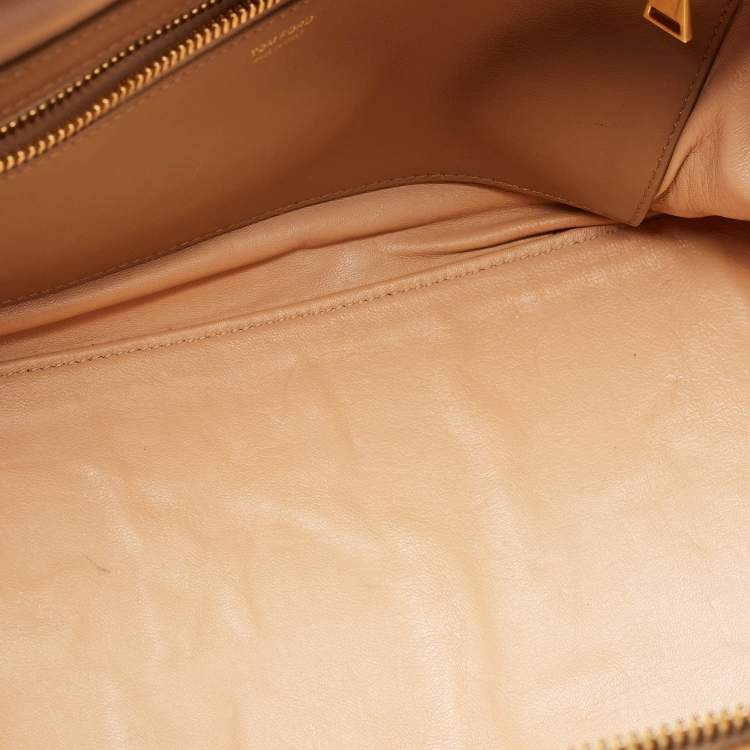 Pre Owned Tom Ford Brown Leather Samantha Boston Bag