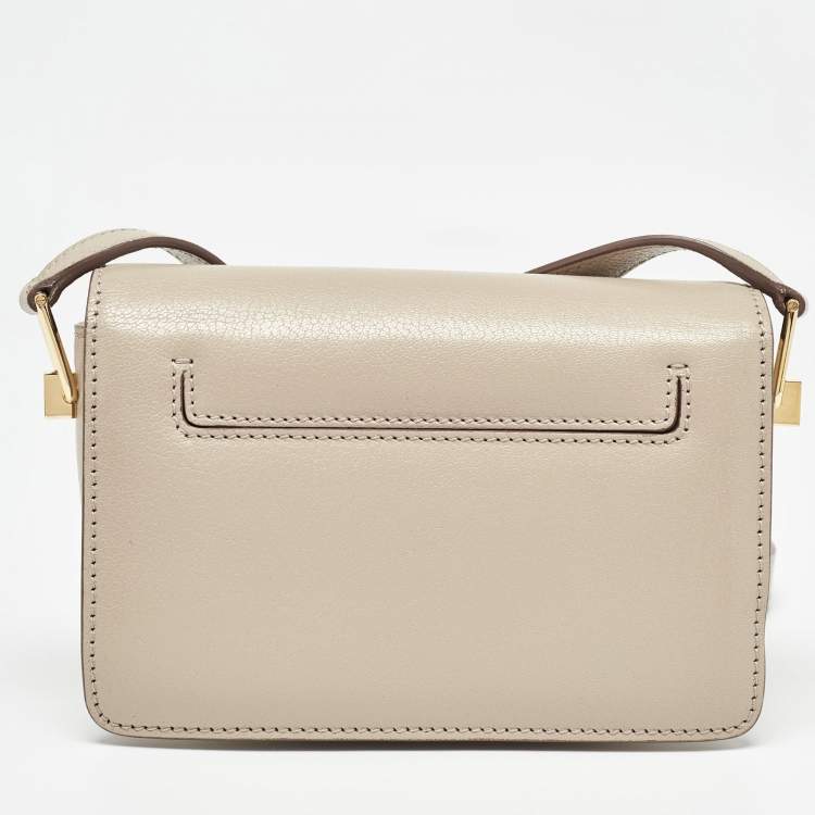 Pre Owned Tom Ford Beige Leather T Clasp Crossbody Bag