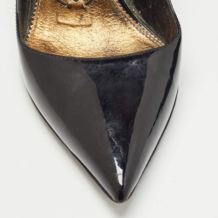Pre Owned Tom Ford Black Patent Leather Pointed Toe Pumps Size 35