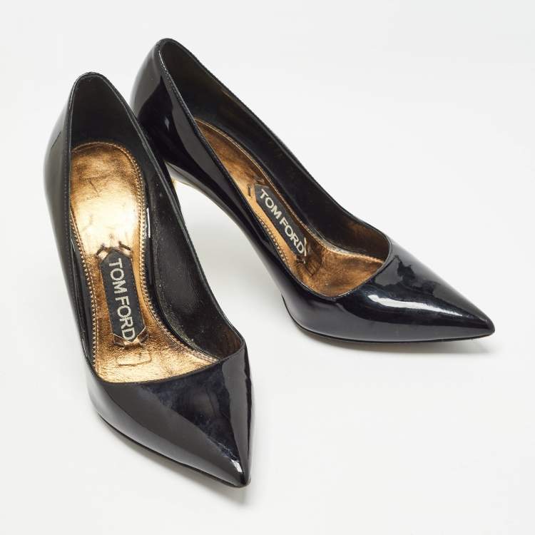 Pre Owned Tom Ford Black Patent Leather Pointed Toe Pumps Size 35