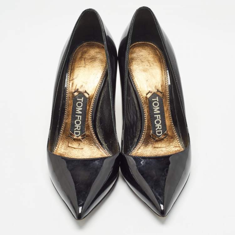 Pre Owned Tom Ford Black Patent Leather Pointed Toe Pumps Size 35