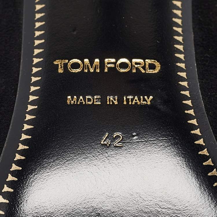 Pre Owned Tom Ford Black Suede Padlock Mary Jane Pumps Size 42
