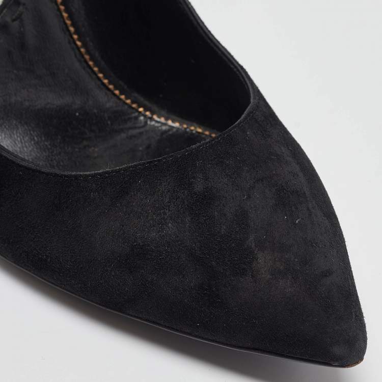 Pre Owned Tom Ford Black Suede Padlock Mary Jane Pumps Size 42