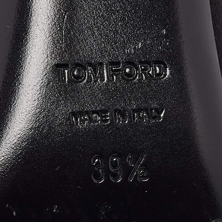 Pre Owned Tom Ford Black Satin Blade Slingback Pumps Size 39.5