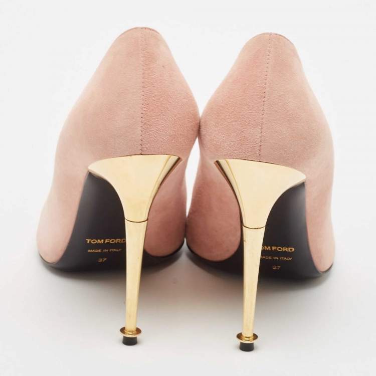 Pre Owned Tom Ford Light Pink Suede Pointed Toe Pumps Size 37
