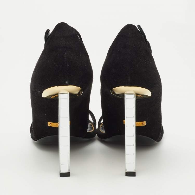 Pre Owned Tom Ford Black Suede Ankle Strap Sandals Size 37