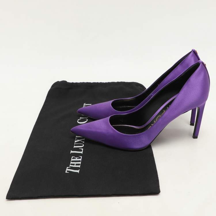 Pre Owned Tom Ford Purple Satin Pointed Toe Pumps Size 37