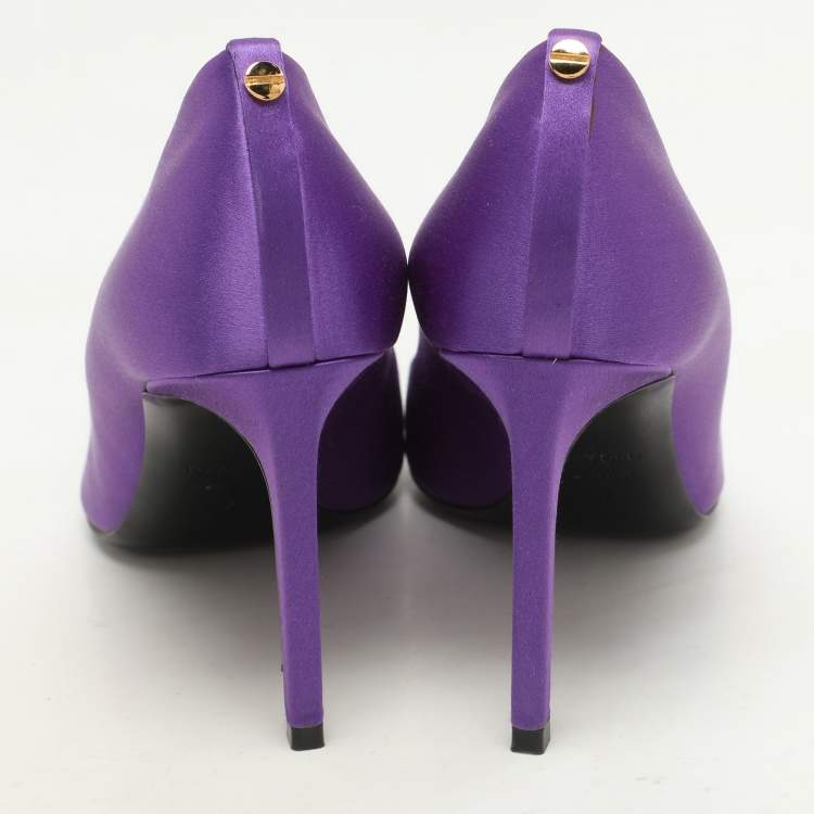 Pre Owned Tom Ford Purple Satin Pointed Toe Pumps Size 37