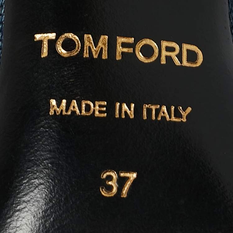 Pre Owned Tom Ford Blue Denim Pointed Toe D'orsay Pumps Size 37
