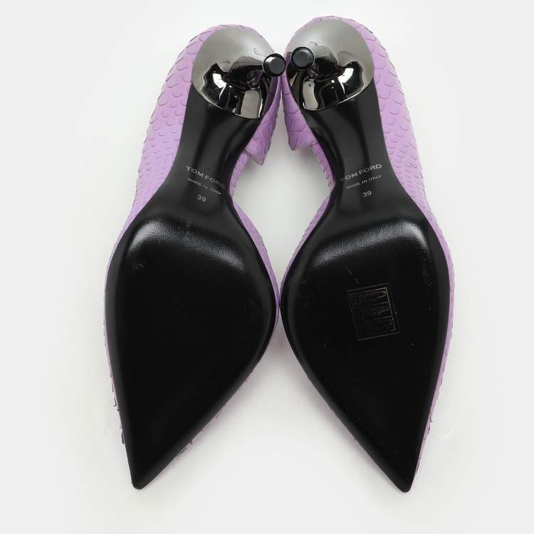 Pre Owned Tom Ford Purple Python Leather D'orsay Pumps Size 39