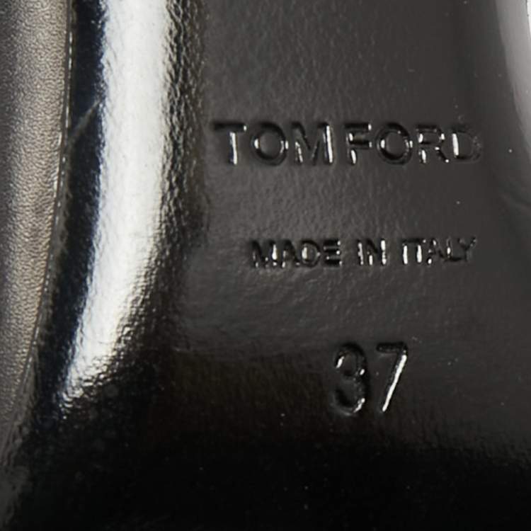 Pre Owned Tom Ford Black Leather Bow D'orsay Pumps Size 37