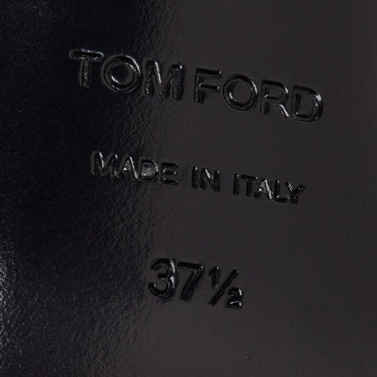 Pre Owned Tom Ford Silver Leather Embellished Bow Slingback Pumps Size 37.5