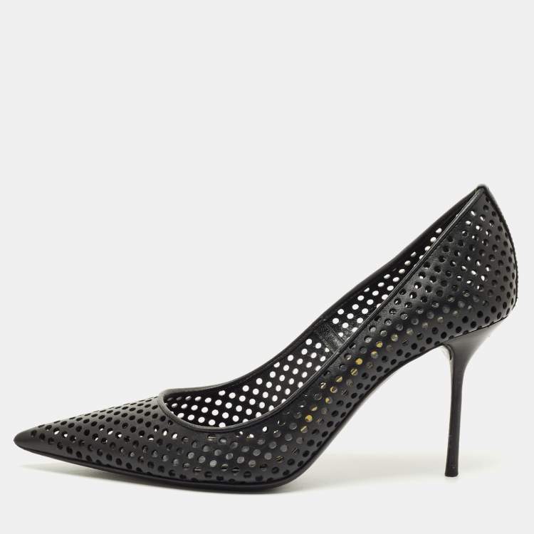 Pre Owned Tom Ford Black Leather Pointed Toe Pumps Size 37.5