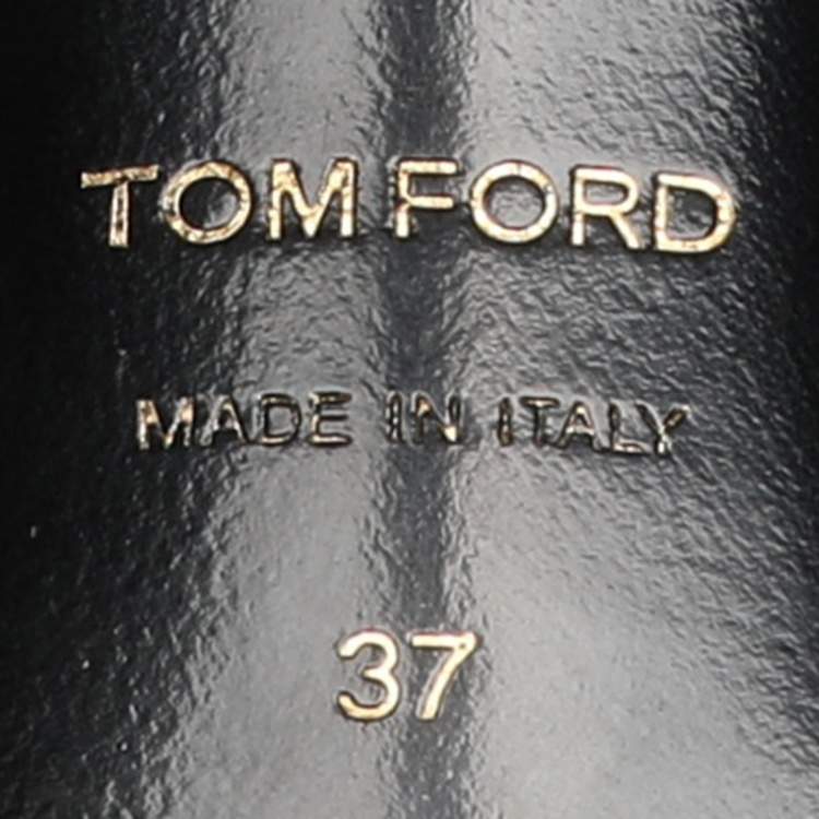 مملوكة مسبقًا Tom Ford Padlock Size 37 Black Leather Ankle Strap Sandals