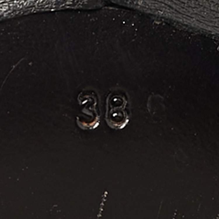 Pre Owned Tom Ford Size 38 Black Leather Peep Toe Ankle Length Boots