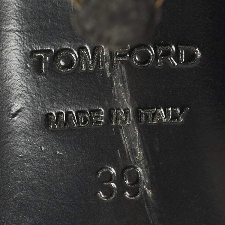 مملوكة مسبقًا Tom Ford Padlock Size 39 Gold Leather Ankle Strap Sandals