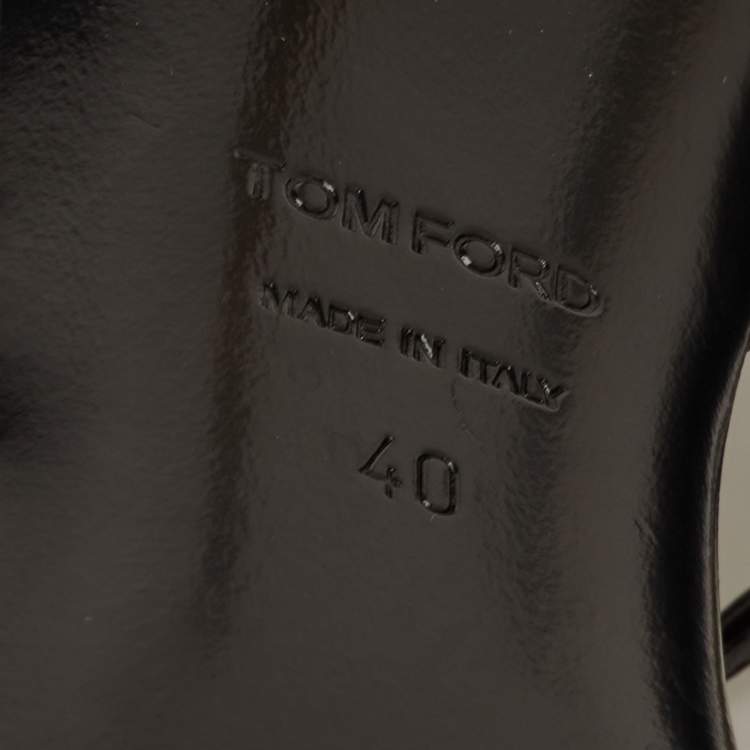 Pre Owned Tom Ford Padlock Size 40 Black Leather Pointed Toe Ankle Strap Pumps