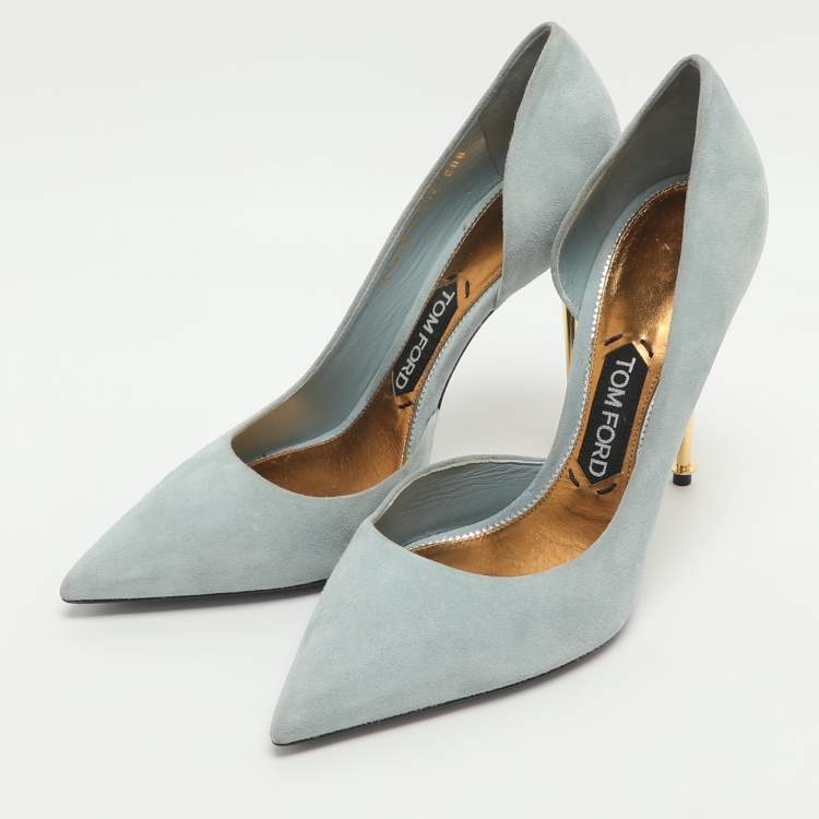 Pre Owned Tom Ford Size 39 Light Blue Suede D'orsay Pumps
