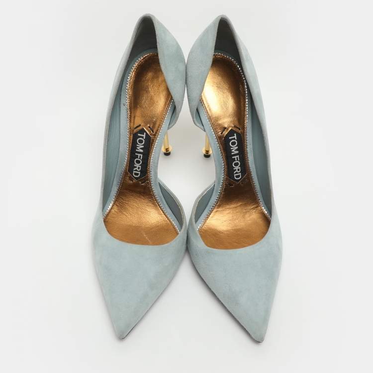 Pre Owned Tom Ford Size 39 Light Blue Suede D'orsay Pumps