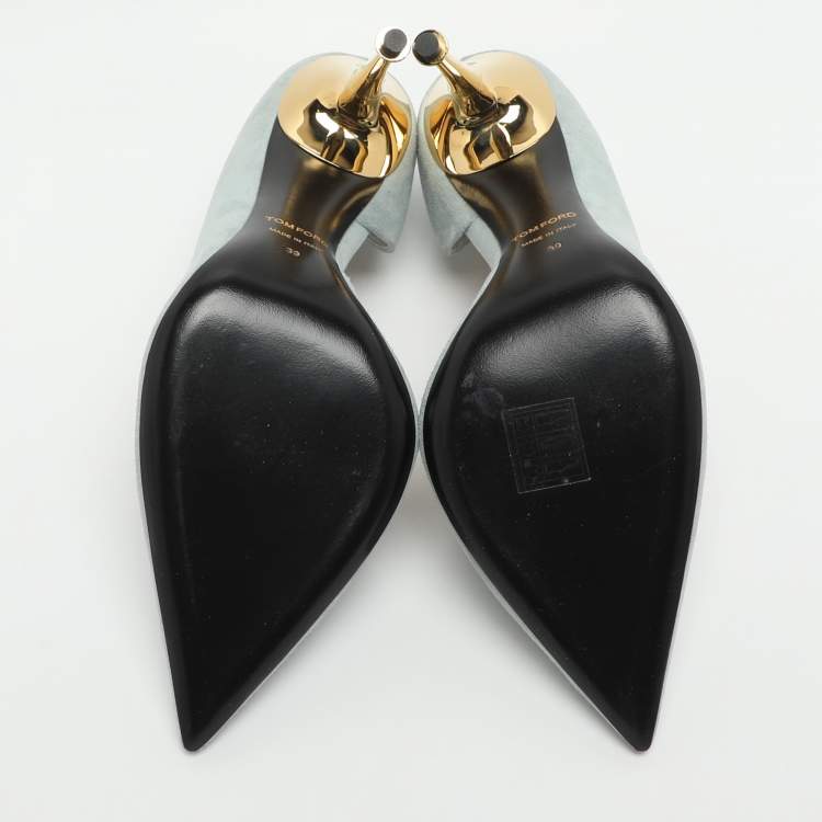 Pre Owned Tom Ford Size 39 Light Blue Suede D'orsay Pumps