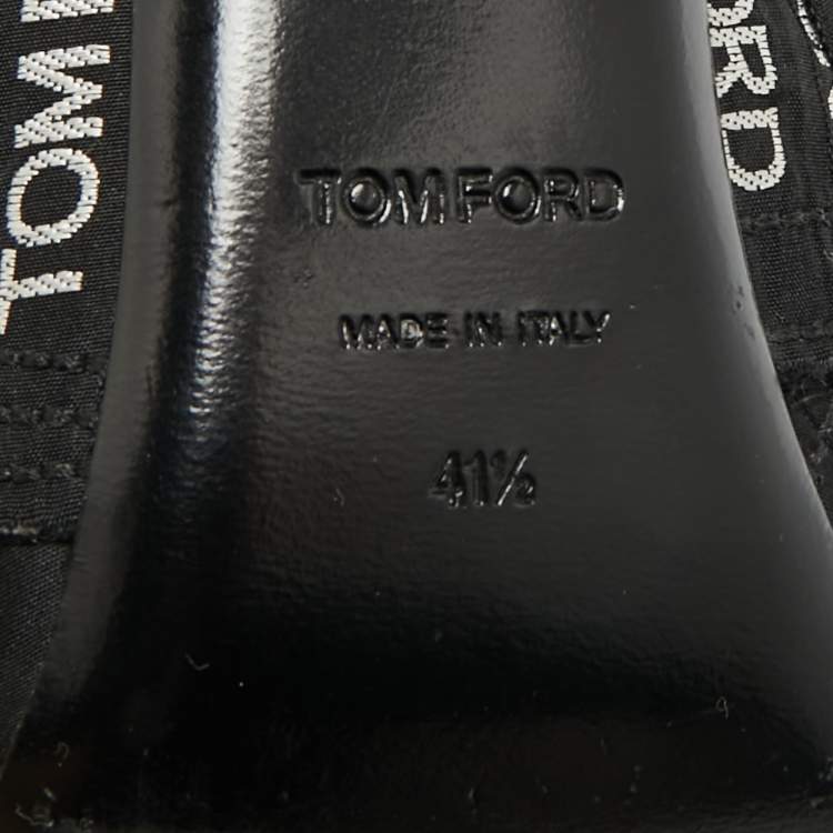 Pre Owned Tom Ford Classic T Screw Size 41.5 Black Fabric Pumps