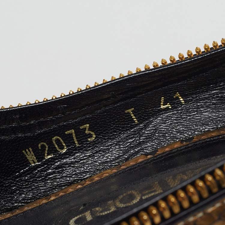 Pre Owned Tom Ford Size 41 Gold Metallic Python Leather Pumps