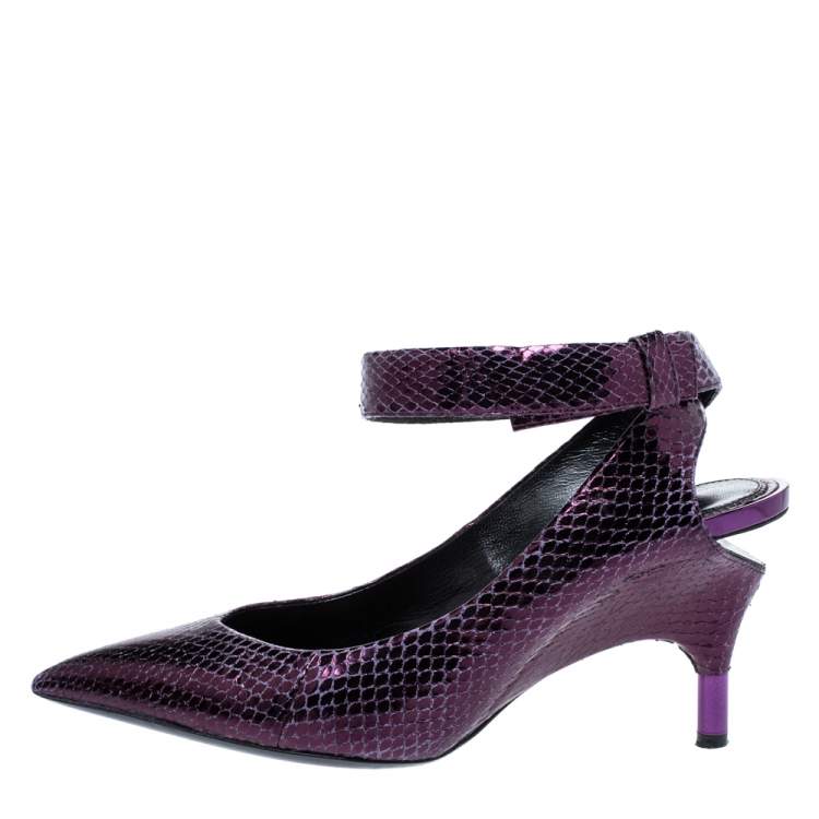 Tom Ford Plum Snakeskin Pointed Toe Cut Out Heel Pumps Size  Tom Ford |  TLC